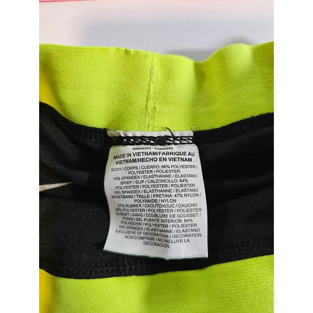 Nike Dri-FIT 2-in-1‎ Running Shorts Women S Black Neon Yellow Athletic Workout